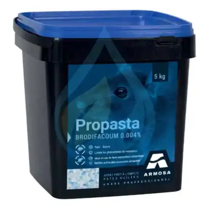 Raticide Propasta Brodifacoum 5 Kg - p&acirc;te huil&eacute;e pour contr&ocirc;le des rongeurs.