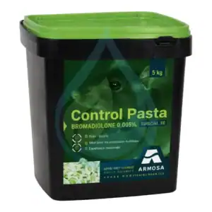 P&acirc;te raticide Bromadiolone 5 Kg pour contr&ocirc;le des rongeurs.