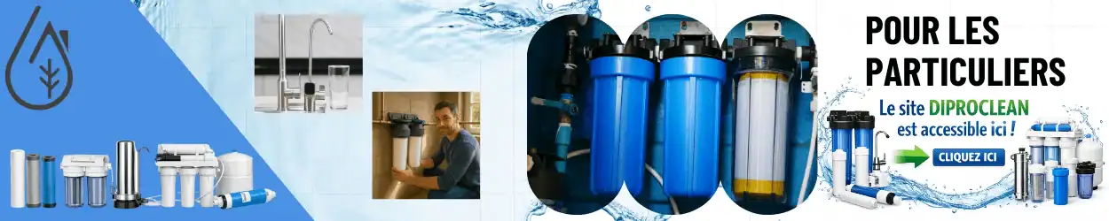 Filtres pour eau potable et traitement d'eau. Solutions de purification pour particuliers et professionnels.