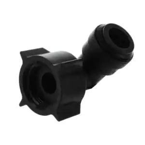 Raccord rapide femelle 3/4 pouce coud&eacute; pour tuyau 15 mm, id&eacute;al pour plomberie et irrigation.