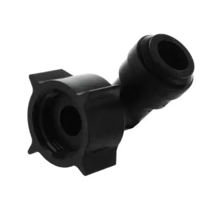 Raccord rapide femelle 3/4 pouce coud&eacute; pour tuyau 15 mm, id&eacute;al pour plomberie et irrigation.
