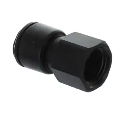 Raccord femelle 1/2 pouce pour tube de 15 mm, raccord rapide en plastique noir.