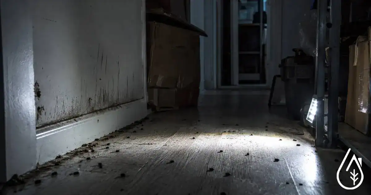Crottes de rats dans un local infest&eacute;