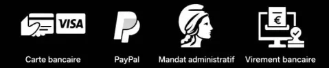 Paiement sécurisé en boutique Diproclean, cartes, PayPal, virement bancaire, mandat administratif.